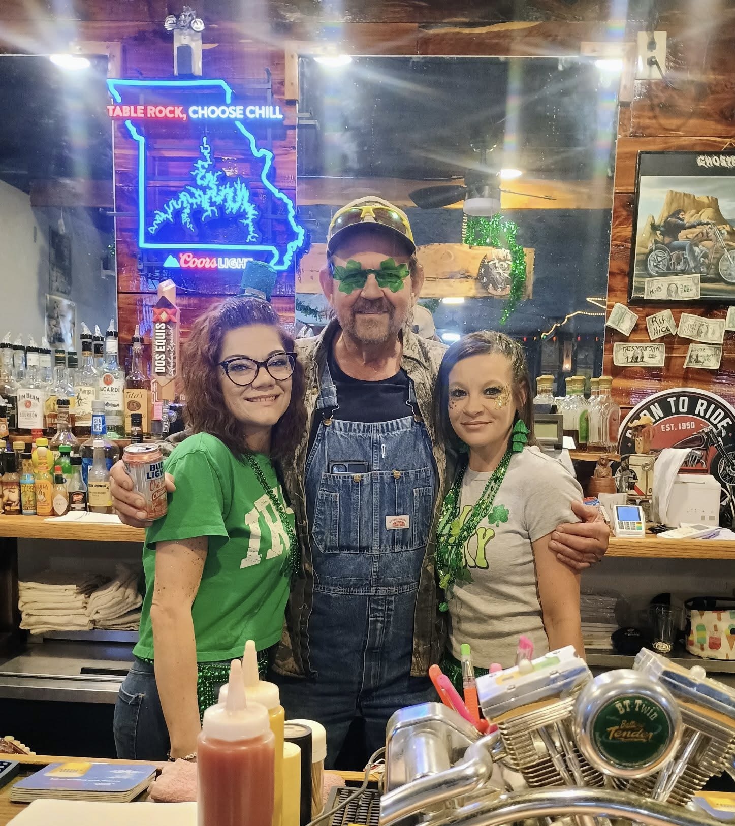 The crew behind the bar on a busy night